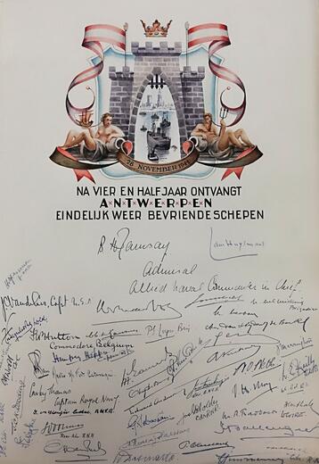 Hommage annonçant la réouverture du port d’Anvers