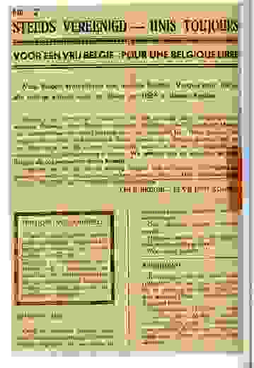Tract ‘Toujours unis' de l’organe de presse de la Résistance anversoise